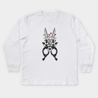 cutting soul ties vintage scissor tattoo Kids Long Sleeve T-Shirt